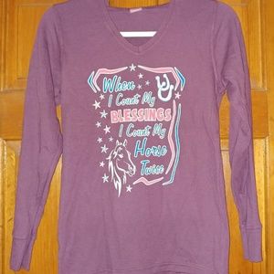 Count My Blessings Thermal Hooded Shirt Brand New